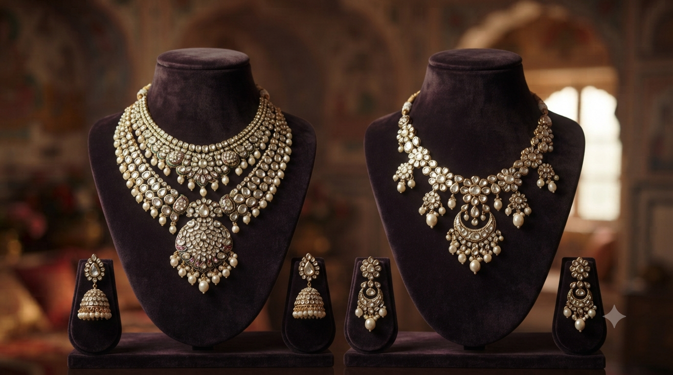 Royal Heritage Jadau Necklace Set – Timeless Elegance & Tradition